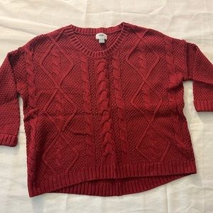 Red Old Navy knotwork knit sweater. Size medium.
